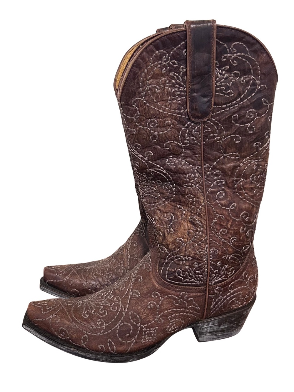 NWT Old Gringo Brown Leather Embroidered Cowboy Boots Womens Size 8 Festival